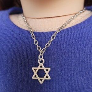 Silver Star of David Necklace for American Girl Dolls and other 18 inch dolls